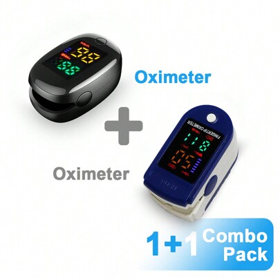 2 pezzi Pulsossimetro digitale da dito per adulti, monitor di saturazione di ossigeno nel sangue e pulsazioni | Confezione combo con 2 pulsossimetri