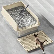 Große Katzentoilette mit Deckel, extra große Katzentoilette für große Katzen, XL Streuschale mit hohen seitlichen Wänden, nicht klebrig, auslaufsicher, einfach zu reinigen