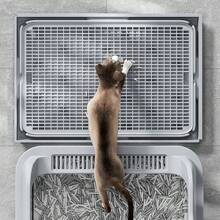 Große Katzentoilette mit Deckel, extra große Katzentoilette für große Katzen, XL Streuschale mit hohen seitlichen Wänden, nicht klebrig, auslaufsicher, einfach zu reinigen