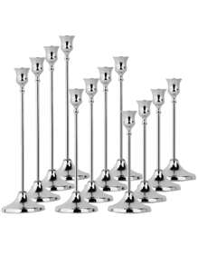 3 件/6 件/12 件复古优雅烛台 12 件套 - 金属和铝制桌面烛台，彩绘，非常适合结婚周年纪念、家居和酒店装饰、季节性和节日餐桌装饰（不含蜡烛）、房间装饰、礼物 - 彩色 - 查看 17