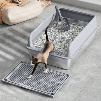 Enclosed Cat Litter Box With Lid Extra Large Litter Box For Big Cats XL Litter Pan Tray With High Wall Sides Enclosure, Non-Sticky, Anti-Leakage, Easy Cleaning