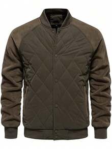 Latest Fashion Hot Men's Quilted Jacket Long Sleeved Soft And Warm Outdoor Button Front Jacket Jacket With Zipper Pocket - màu đen - Xem 11