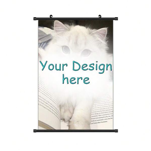 Póster colgante de lienzo personalizable, impresión de arte de pared con foto de mascota personalizada, decoración de pared de tela de estilo contemporáneo con gancho, decoración multiusos con tema animal para sala de estar, dormitorio, oficina, cocina sin electricidad - 1 pieza, Día de San Valentín, regalos de decoración del Día de San Valentín, cumpleaños, graduación, impresión gráfica