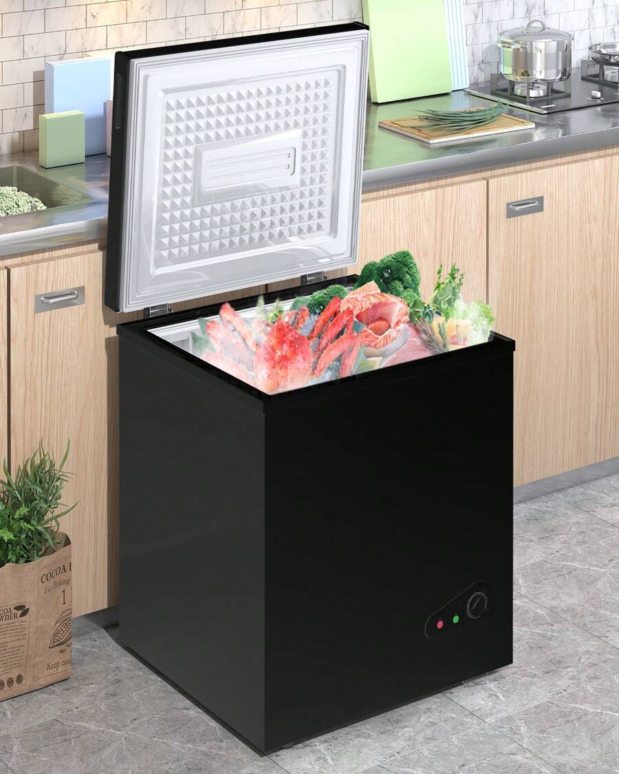 TABU Chest Freezer, 5.0 Cu Ft Deep Freezer With Removable Storage