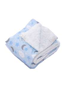 manta sherpa para bebe enxoval conforto recem nascido quentinho - Azul Empoeirado - Visão 2
