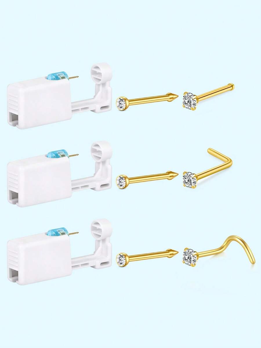 612 Nose Piercing Kit, Disposable Safe Sterile Piercing Unit For Self