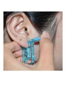 9PCS Self Ear Piercing Kit, Home Piercing Kit Disposable Ear Piercing Gun Kit With Stainless Steel Earring Studs For Pierce Your Own Ears - Blue - View 4