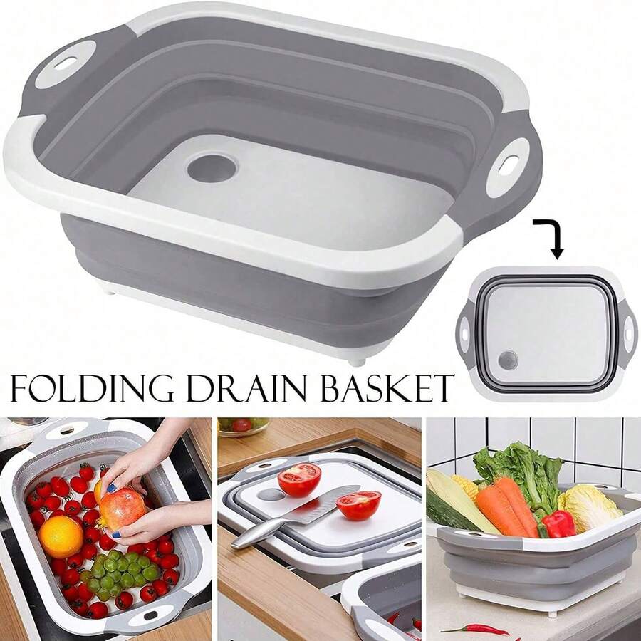 Planche à découper et planche à découper pliable avec panier de lavage