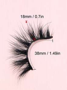 Asiteo 1 Pair 3D Effect Faux Mink Eyelashes, Natural & Soft For Everyday Wear - Black - View 3