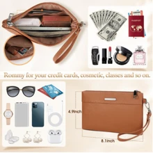 NEWHEY 女士笔记本电脑包 15.6 英寸防水皮革笔记本电脑手提包商务办公包专业公文包大号电脑手提包手提包单肩包带挎包钱包 2 件套