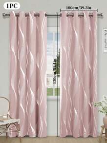 1入組銀鍍紋理風格高隔光裝飾窗簾,隔熱&防紫外線,適用於客廳、臥室 - 粉色 - 查看 17