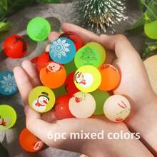 6pcs/12pcs/20pcs Christmas Elements Bouncy Ball, Glow-In-The-Dark Solid Ball Toy, Christmas Gift Filler, Christmas Gift, Stress Relief Toy, Party Favor, School Classroom Reward Gift, Holiday Gift For Friends/Classmates,Christmas,Christmas Gifts,Christmas Toys,Christmas,Christmas Gifts,Christmas Toys
