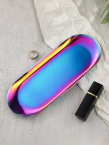 1PC Gold/Silver S/M/L Scandinavian Style Stainless Steel Oval Tray, Decorative Tray, Jewelry Tray/Dresser Tray, Countertop Storage Tray, Aromatherapy Tray, Stainless Steel Tray For Jewelry And Small Items, Suitable For Necklaces, Earrings, Bracelets, Rings, Multiple Scenario Use