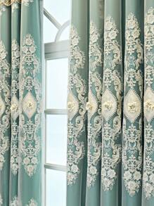 European High-End Atmosphere, Niche Relief Embroidery Yarn, Retro Curtains, New Living Room And Bedroom Products, Luxurious And High-End Feel