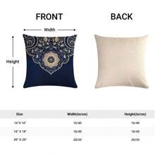 1pc Blue & White Porcelain Floral 3D Print Pillowcase, Available In 3 Sizes For Sofa, Tatami Decor (Pillow Insert Not Included)