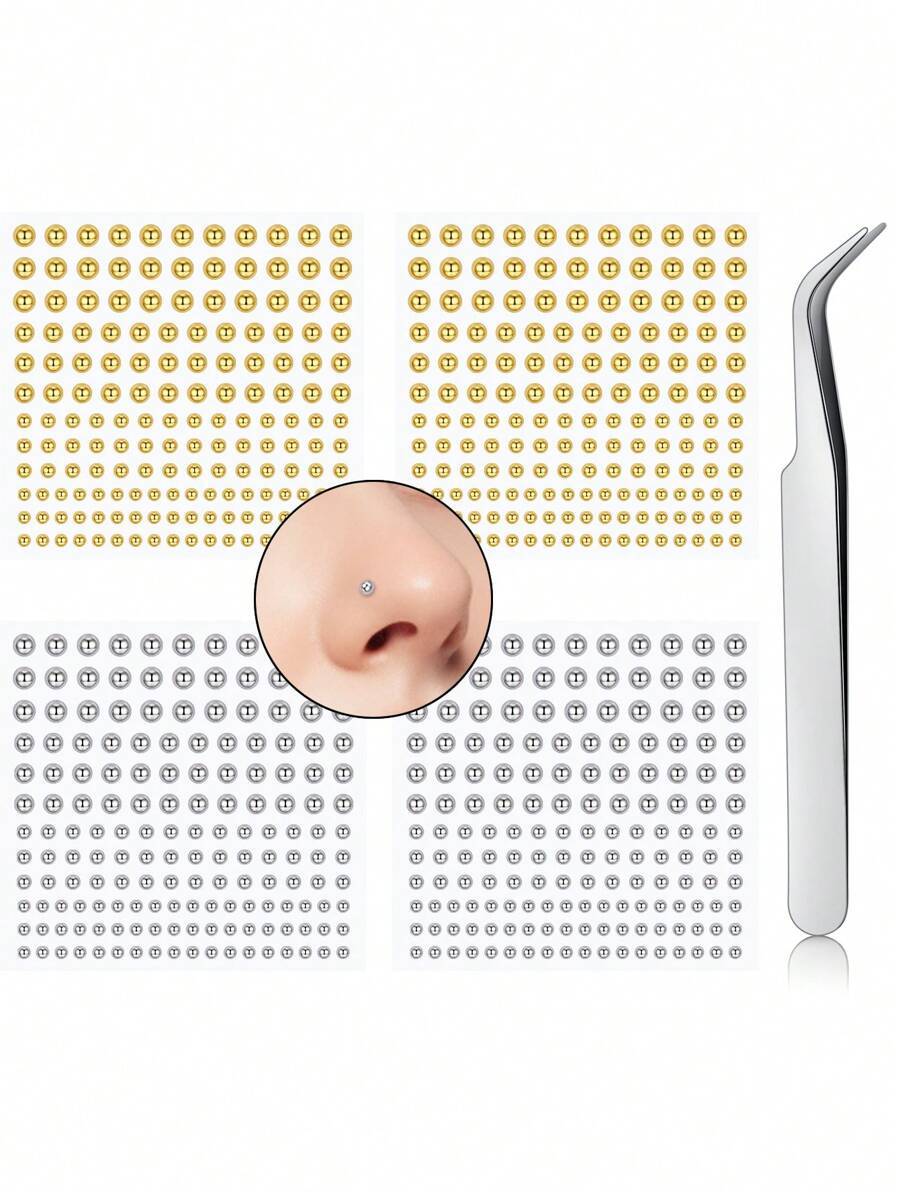 AVYRING 5PCS Fake Lip Ring Fake Lip Piercing Fake Piercings Fake Nose