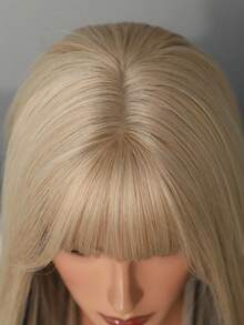 7JHH WIGS Highlight Blonde Wig Mixed Black Long Wavy Curly Wig With Bangs Natural Looking Synthetic Heat Resistant Fiber Wig For Girls Daily Party Cosplay Use 24 Inch - Blonde Highlight - View 6