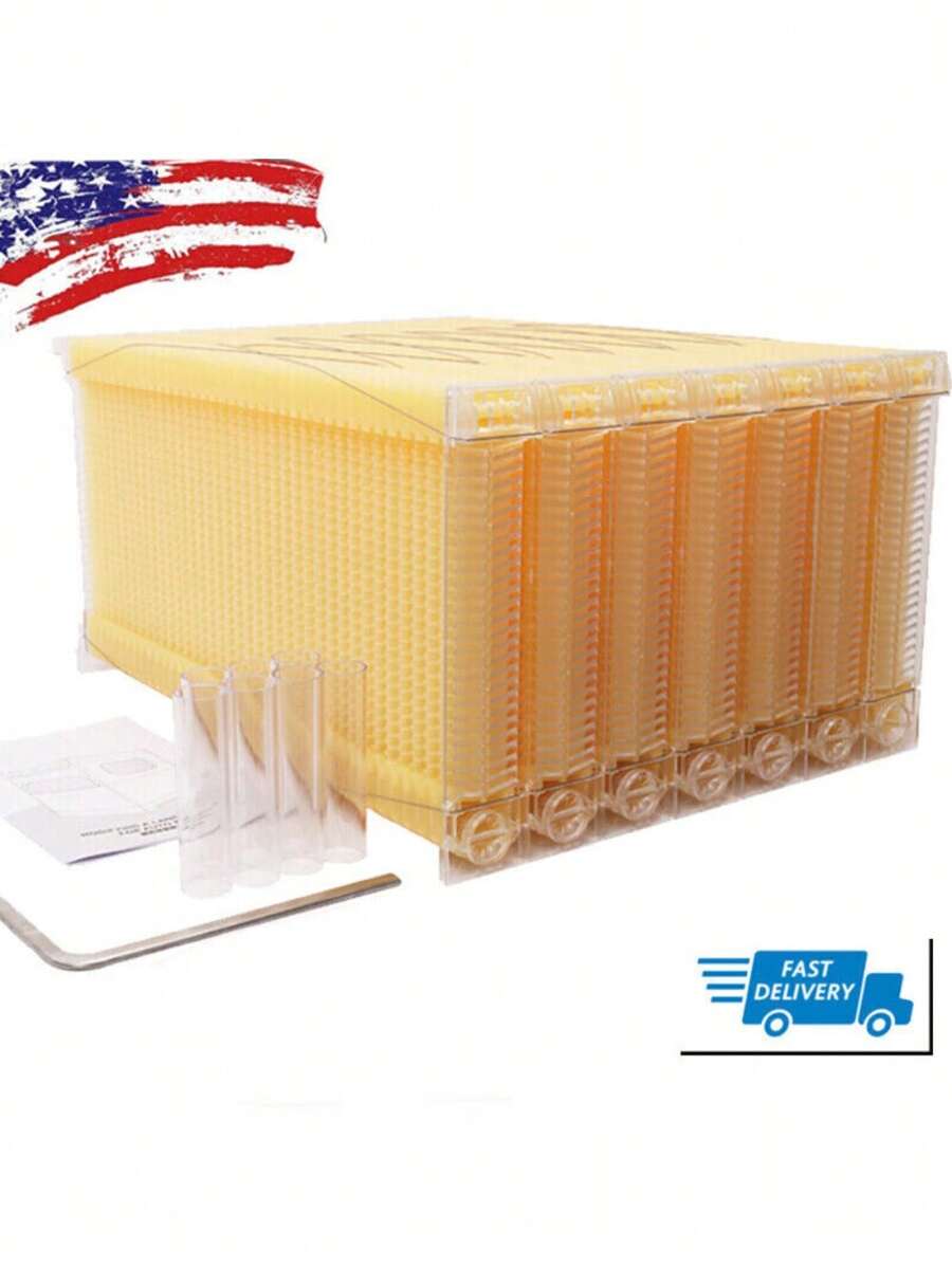 7pcs Auto Flowing Plastic Honey Hive Beehive Frames For Super Brood Beekeeping Boxes New