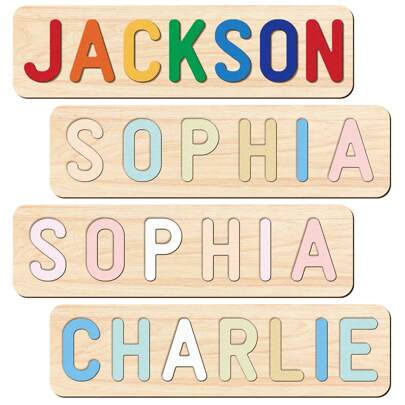 Wooden Puzzles For Toddlers 1-3, Custom Name Puzzle, Ideal For Preschool Learning, Name Puzzle For Kids Personalized, Preschool Puzzles, Wooden Name Puzzle, Personalized Gifts For Girls And Boys, Halloween Bathroom Decor, First Gift, New Easter Gifts For Kids, Family Name Puzzle, Nursery Name Sign(Colour)Baby Shower Family Decorations Gifts Winter Eve Gifts Back To School Winter Gift Ideas Boy Girl Valentine's Day