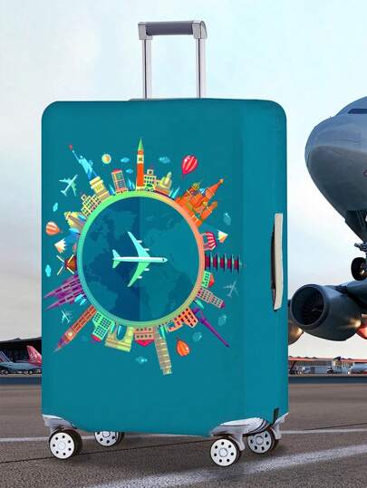 Luggage Cover Travel Case Cover For 18 To 32 Inch Luggage Protector Cases For Outdoor Travel Business Fashion Graphic Pattern For Men Women Travel Accessories Polyester Suitcase Elastic Dust Covers Student Back To School Stuff Bag For School School Accessories