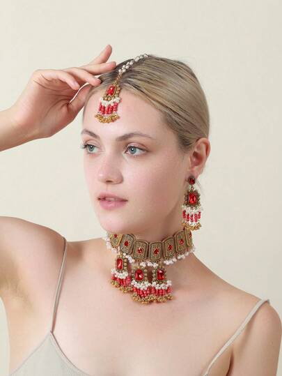 Conjunto de vestido de estilo palaciego de lujo retro del sur de Asia, adecuado para novia, dama de honor, fiesta, uso en vacaciones