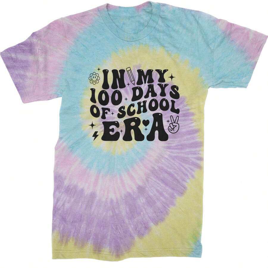 In My 100 Days Of School Era Mens T-Shirt - Kẹo dẻo nhuộm màu - Xem 1