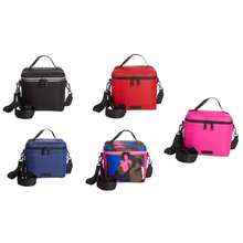 Lunch Tote Crossbody Insulated Chillin Designer Lunch Bag Box - Red - View 2