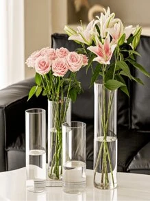 1pc Transparent Acrylic Flower Display Bucket, Household/Florist Large Deep Watering Flower Pot For Fresh Flowers And Plants. Made Of Plastic For Flower Arrangements.,Home Decor,Flower Vase,Centerpiece,Table Decor Gifts Birthday Graduation Room Decor Glass Vase