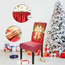 8 szt. pokrowców na krzesła z kokardą świąteczną, pokrowce na krzesła świąteczne, pokrowiec na oparcie krzesła świątecznego, rozciągliwy pokrowiec na siedzenie świąteczne, zmywalny pokrowiec na krzesło do jadalni, pokrowiec na przyjęcie świąteczne, pokrowce na krzesła świąteczne do jadalni, nadrukowane pokrowce na krzesła, dekoracje świąteczne, najnowsze rozciągliwe zdejmowane pokrowce na krzesła