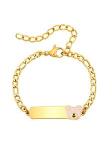 Children Customised Name Personalized Bracelet Enamel Butterfly Car Chain Birthday Back To School Halloween Christmas Gifts - Gold - View 4