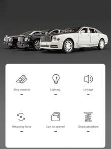 1pc 21cm Length X 8.5cm Width X 6cm Height, 365g Zinc Alloy Shell Maserati Car Model, Die-Cast Metal Replica With Openable Doors, Hood, Detailed Interior And Suspension/Steering, Collectible Gift For Adults