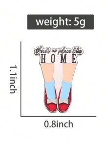 QIHOO 1pc There's No Place Like Home Sparkling Red Shoes Enamel Pin Music Fantasy Movie Brooch Jewelry Gift - Multicolor - View 2
