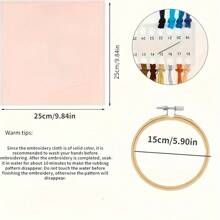 1 Set Christmas Handmade Embroidery Kit For Beginners, DIY Craft Material Pack, Colorful, Fabric, Seasonal, Art Piece, Sewing Supplies, Embroidery Hoop Kit