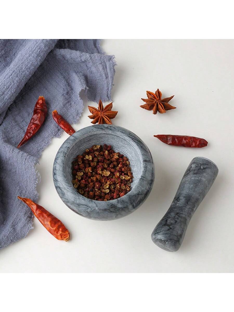 طقم هاون ومدقة من الرخام بقطر 3.5 بوصة، مناسب لطحن...