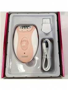Kemei SmoothSkin 脱毛器：无线、USB 充电式女士脱毛器 - 温和便携，适用于腿部和腋下 - 粉色 - 查看 9