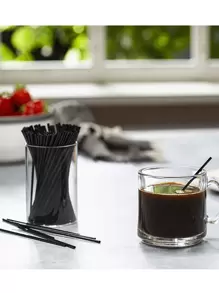 50/100/150/200Pcs Black Flexible Plastic Straws, Bendy Party Fancy Straws, Plastic Drinking Straws, Coffee And Cocktail Stirrers, Drink Accessories, For Milkshakes, Smoothies, Boba, Bubble Tea, Ice Coffee, Perfect For Home Camping Picnic Party, Party Supplies, Home Use School Supplies,Back To School