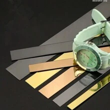 1PC Stainless Steel Mirror Decorative Strip Metal Flat Decorative Strip Background Wall Ceiling Edging Strip Titanium Alloy Self-Adhesive - 0.8mm Thick 300/1200cm Long - Multicolor - View 7