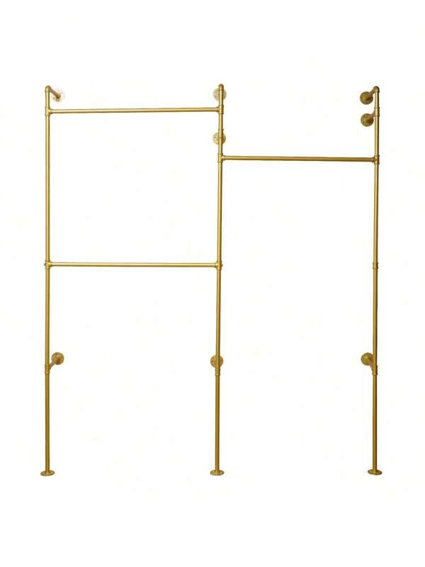 ZhdnBhnos ZhdnBhnos LINSIE Wall Clothing Rack Industrial Retro 74" Tall Pipe Clothing Rack Metal Gold Pipe Shelf 50Kg/110.23Lbs Capacity Hanging Garment Rack Retail Display Clothes Rod For Closet Storage Industrial Pipe 3 Shelves Clothes Organizer Wall-Mounted Clothing Display Rack The Best Gift/Present For Family&Friends Happy Christmas,Spring,Minimalist,Summer TopsCoat Hanger Back To School Travel Essentials Room Decor,Home Decor,Bedroom Decor Storage Organization And Storage Puppy Keep Dress Shorts Phone Case Bikini Summer Dresses For Women Skirt Summer Dress Dresses Nails Jeans Tops White Dress Dresses For Women