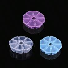 1 hộp nhựa lưu trữ tròn trong suốt 8 ngăn, hộp đựng thuốc, hộp đựng hạt, hộp đựng trang sức, giá đỡ cuộn dây - Nhiều màu - Xem 12