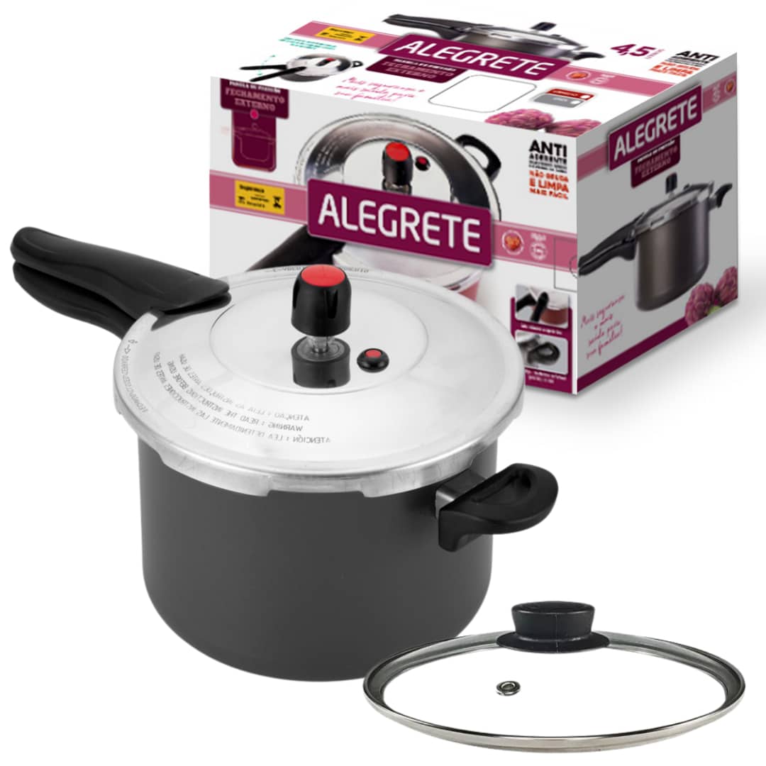 Non-Stick Pressure Cooker With External Closure 4.5 L + Glass Lid - 灰色 - 查看 1