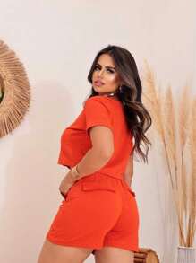 Women's Duna Creppe Knit Set, Summer Heat, Light - Naranja - Ver 4
