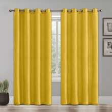 Mocassi Set Of 2 Room Darkening Grommet Top Curtains - 白色 - 查看 3