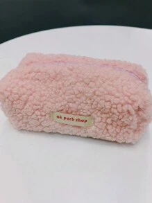 1 Peça Bolsa Cosmética de Estilo Pelúcia Portátil de Grande Capacidade, Mini Bolsa Fofa de Armazenamento de Cosméticos e Artigos de Papelaria, Organizador de Maquiagem, Estojo de Maquiagem, Organizador de Viagem de Toucador, Presentes Essenciais, Acessórios com Zíper