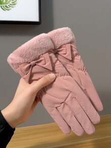 1 Pair Women Warm Thermal Lined Touchscreen Gloves, Sports Gloves For Outdoor Cycling, Skiing In Autumn/Winter Valentine's Day Valentines - A - View 9