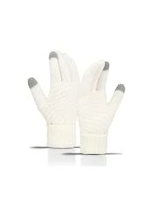 1 pieza Guantes tejidos con pantalla táctil minimalista, guantes de invierno cálidos para exteriores, ciclismo, a prueba de viento y térmicos