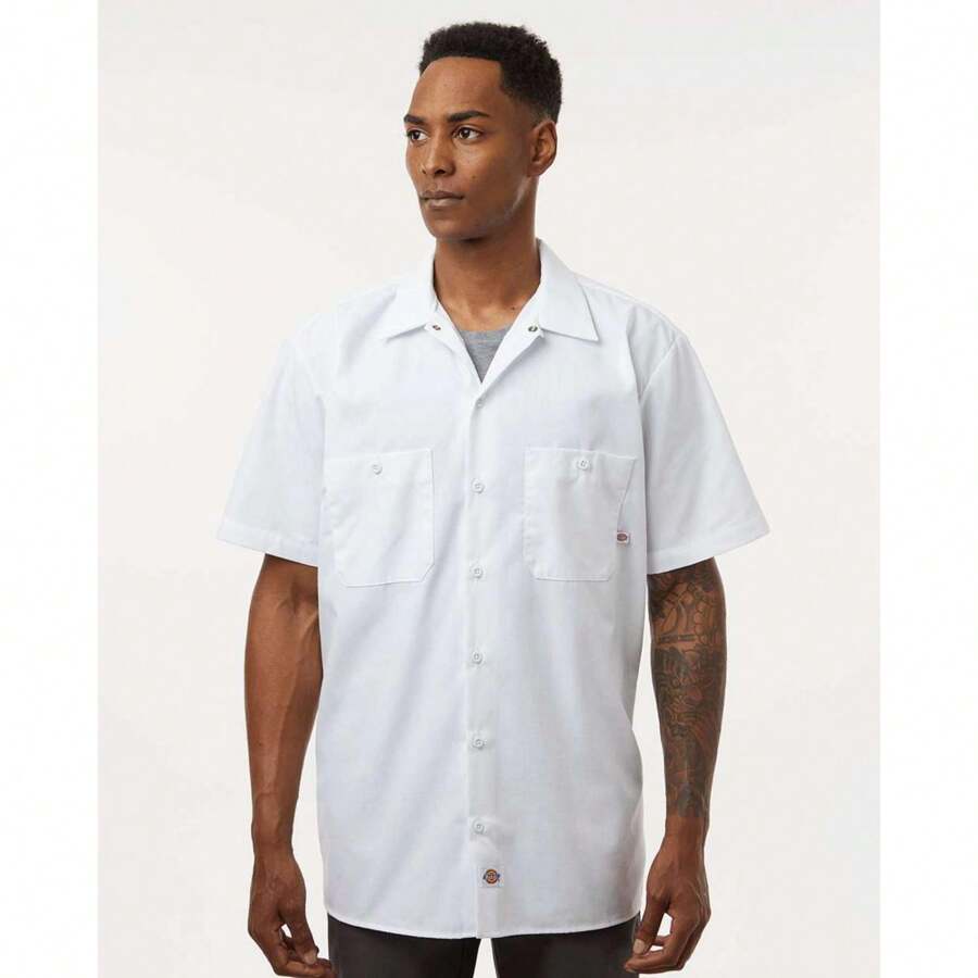 Dickies - Industrial Short Sleeve Work Shirt - S535 - White - View 1
