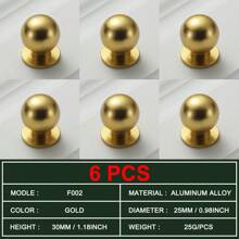 1pc Solid Aluminum Alloy Cabinet Knobs, Modern Golden Pulls Cabinet Drawer Dresser Handles Knobs, Polished Finish - Gold - View 16