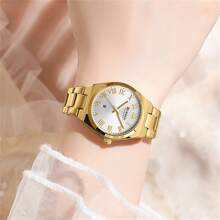 Curren CURREN Fashion Women Watch Top Brand Luxury Lady Girl Classic Wristwatch Stainless Steel Bracelet Strap Simple Original Waterproof Elegant Female Clock Gift 9095