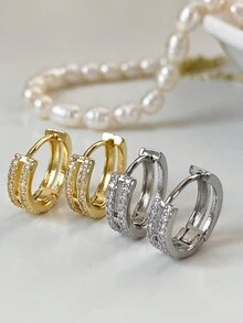 1 Đôi Hoa Tai Đơn Giản Thanh Lịch, Thiết Kế Thời Trang Cao Cấp Độc Đáo - Nút tai - Xem 6