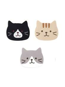 2 件/4 件猫硅胶杯垫，防水耐热餐桌垫